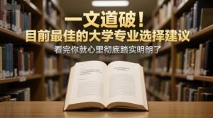 付费文章：一文道破！目前最佳的大学专业选择建议，看完你就心里彻底踏实明朗了-大兵轻创资源库