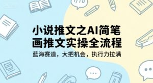 小说推文之AI简笔画推文实操全流程，蓝海赛道，大把机会，执行力拉满-大兵轻创资源库