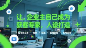 让企业主自己成为获客专家，人设打造+短视频获客+投放+直播获客+私域运营-大兵轻创资源库