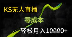 KS无人直播25年最新玩法，只需一部手机，轻松月入1W+【揭秘】-大兵轻创资源库
