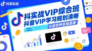 抖音实战VIP综合班,抖音VIP学习规划请晰抖音各种变现渠道-大兵轻创资源库