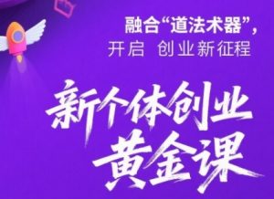 新个体创业黄金课:道法术器四维抢占2025红利-大兵轻创资源库