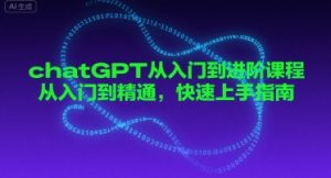 chatGPT从入门到进阶课程，从入门到精通，快速上手指南-大兵轻创资源库
