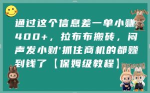 通过这个信息差一单小挣4张+，拉布布搬砖，闷声发小财抓住商机的都挣到钱了【保姆级教程】-大兵轻创资源库