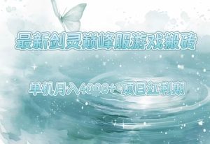 最新剑灵巅峰服游戏搬砖，项目红利期，单机稳定月入4k+操作简单好上手【揭秘】-大兵轻创资源库