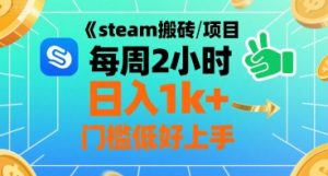 steam搬砖项目每周2小时日入1k+收益核心玩法，手把手教你，门槛低好上手-大兵轻创资源库