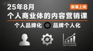 个人商业体的内容营销课25年8月，个人品牌化，品牌个人化，自媒体ip内容营销策略-大兵轻创资源库