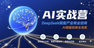 AI实战营：DeepSeek赋能产业商业招商，AI赋能招商全流程-大兵轻创资源库