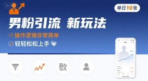 男粉引流新玩法，操作逻辑非常简单，单日10张轻轻松松-大兵轻创资源库