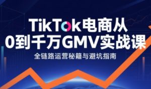 TikTok电商从0到千万GMV实战课，从0到1拆解实战秘籍-大兵轻创资源库