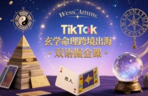 TikTok玄学命理跨境出海双语掘金课，手把手教你用命理知识精准直击海外用户痛点-大兵轻创资源库
