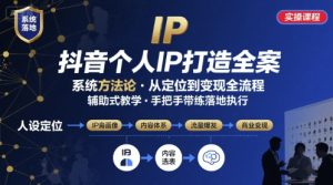 抖音个人IP系统落地实操大课，实操课程，辅助落地-大兵轻创资源库