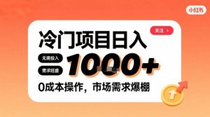 在小红书上发现个冷门路子,需求不小,零成本操作,每天能有1k进账-大兵轻创资源库