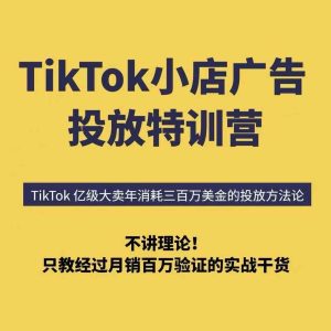TikTok小店广告投放特训营，6天破局计划专治各种“投不动”，教你经过月销百万验证的实战干货-大兵轻创资源库