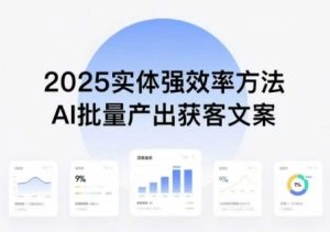 实体强效率方法：AI批量产出获客文案，2025年普通人拥抱AI，实现实体创收-大兵轻创资源库