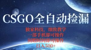CSGO自动捡漏项目，最新独家玩法，一个手机即可操作，新手小白轻松月入1W+，操作简单易上手【揭秘】-大兵轻创资源库