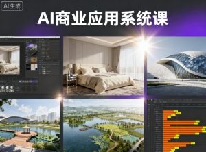 AI商业应用系统课，室内-软装-建筑-景观，智能设计+效果图+动画画实战-大兵轻创资源库