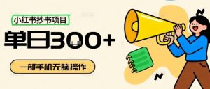 小红书抄书项目，无脑操作，一天3张-大兵轻创资源库