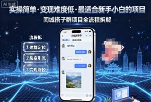 实操简单,变现难度低,最适合新手小白做的项目,每天轻松收入3张,同城搭子群项目全流程拆解-大兵轻创资源库