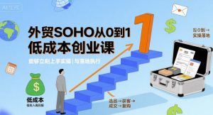 外贸SOHO从0到1低成本创业课，能够立刻上手实操与落地执行-大兵轻创资源库