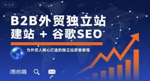 B2B外贸独立站建站+谷歌SEO,为外贸人精心打造的独立站获客教程-大兵轻创资源库