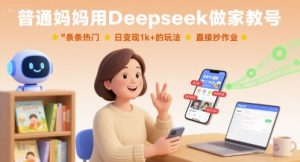 普通妈妈用Deepseek做家教号，条条热门，日变现1k+的玩法，直接抄作业-大兵轻创资源库