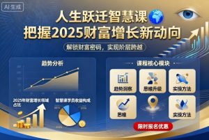 人生跃迁智慧课,把据2025财富增长新动向-大兵轻创资源库