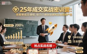 25年成交实战密训营,高客单成交课程,助力个体创业者和企业卖爆产品-大兵轻创资源库
