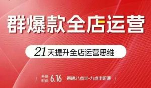 贾真电商群爆款全店运营,21天提升全店运营思维,起店、全店运营爆款不断-大兵轻创资源库