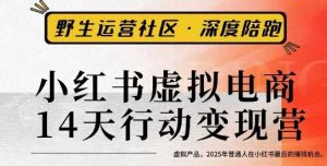 小红书虚拟电商14天变现训练营3.0,虚拟产品,2025年普通人在小红书最后的搞钱机会-大兵轻创资源库