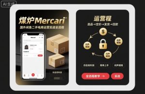 煤炉Mercari国外闲鱼二手电商运营实战全流程,仿品高利润,简单上手,闷声搞钱-大兵轻创资源库