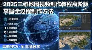 2025三维地图视频制作教程高阶版，掌握全过程制作方法-大兵轻创资源库