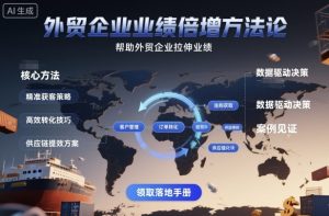 外贸企业业绩倍增方法论,帮助外贸企业拉伸业绩-大兵轻创资源库