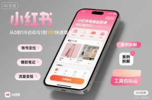 小红书电商运营课:从0到1冷启动与1到100快速增长实战教学-大兵轻创资源库