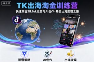 TK出海淘金训练营,助你快速掌握TikTok运营与AI创作,开启出海变现之路-大兵轻创资源库