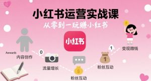 小红书运营实战课,从零到一玩賺小红书-大兵轻创资源库