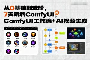 从0基础到进阶,7天玩转ComfyUI,Comfyui工作流+AI视频生成-大兵轻创资源库
