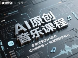 AI原创音乐课程,在家可做的Ai副业,让Ai给所有人一次新的创业机会-大兵轻创资源库