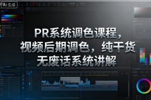 PR系统调色课程,视频后期调色,纯干货无废话系统讲解-大兵轻创资源库