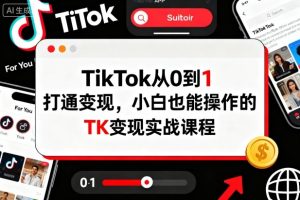 TikTok从0到1打通变现,小白也能操作的TK变现实战课程-大兵轻创资源库