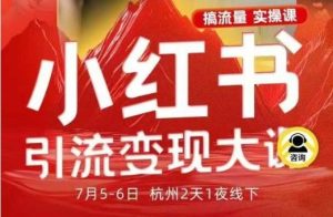 小红书引流变现7月线下大课,一次性讲透小红书笔记、矩阵、投放、引流、转化的全流程SOP-大兵轻创资源库