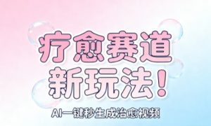 AI+疗愈+一键生成,一分钟一条素材,每天想要多少素材就多少素材,矩阵做,月入1W-大兵轻创资源库