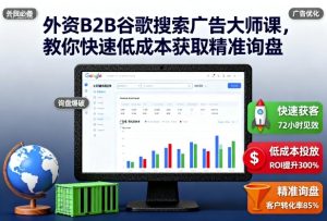 外资B2B谷歌搜索广告大师课,教你快速低成本获取精准询盘-大兵轻创资源库