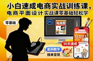 小白速成电商实战训练课,电商平面设计实战课零基础轻松学-大兵轻创资源库