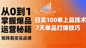 抖音小店爆品打造与矩阵裂变实战课,从0到1掌握爆品运营秘籍-大兵轻创资源库