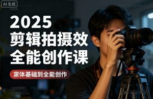 2025剪辑拍摄特效全能创作课,零基础到全能创作-大兵轻创资源库