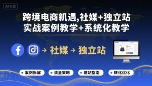 跨境电商新机遇，社媒+独立站，实战案例教学+系统化教学-大兵轻创资源库