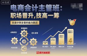 电商会计主管班,职场晋升,技高一筹-大兵轻创资源库