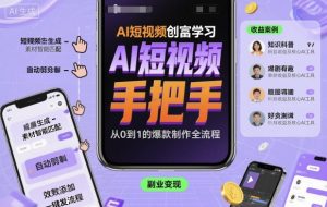 AI短视频创富学习,手把手教会你制作AI短视频-大兵轻创资源库