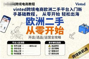 vinted跨境电商欧洲二手平台入门新手基础教程,从零开始轻松出海-大兵轻创资源库